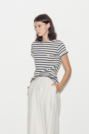 Banana Breton Striped Boat Neck Cotton T-Shirt