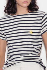 Banana Breton Striped Boat Neck Cotton T-Shirt